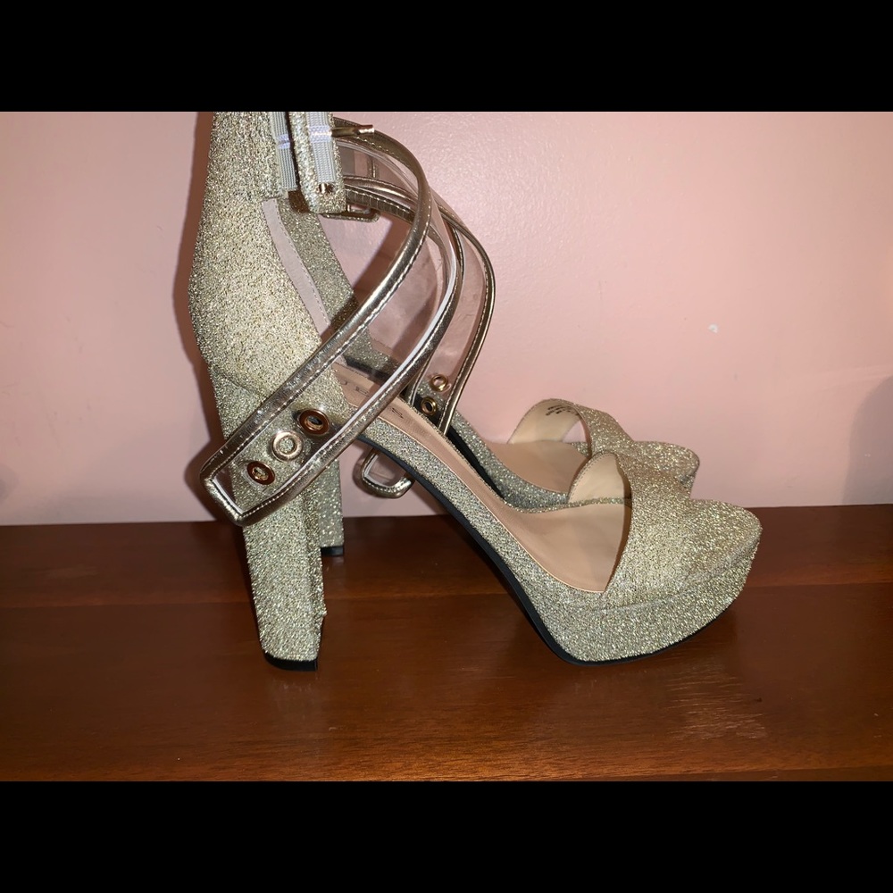 Gold Guess Shimmery Perspex Sandals